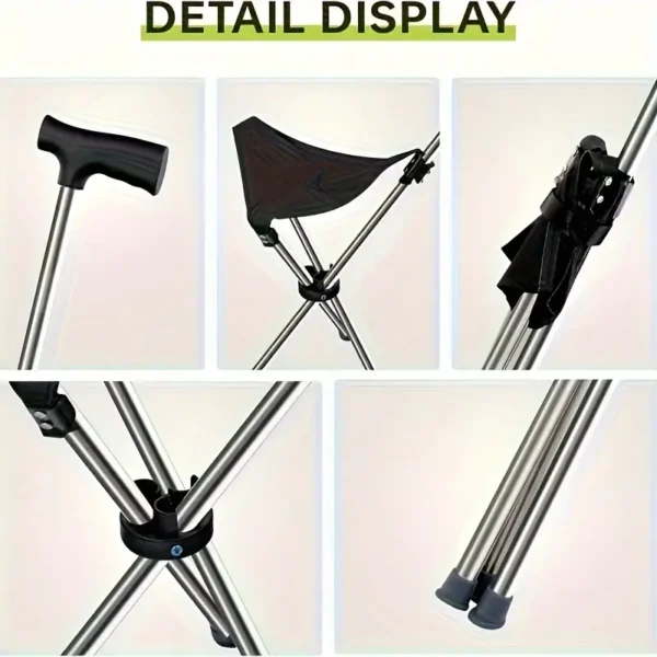 Stainless Steel Adjustable Folding Cane