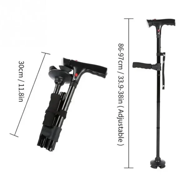 Multifunctional Folding Cane with LED & Alarm